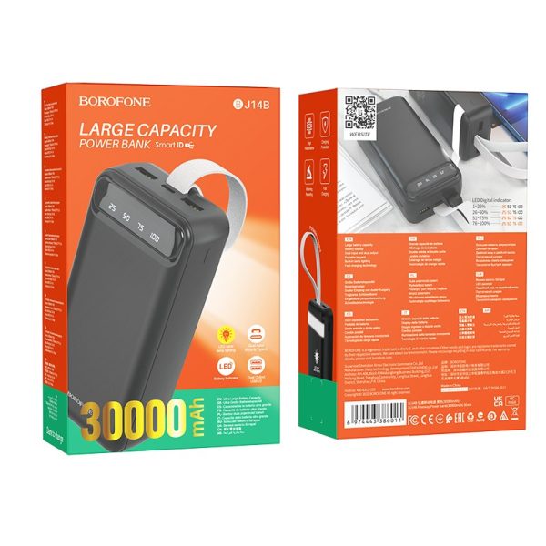 External battery Power Bank Borofone BJ14B Freeway 30000mAh black — изображение 4