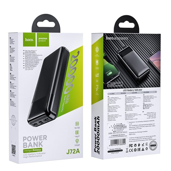 External battery Power Bank Hoco J72A 20000mAh black - Image 4
