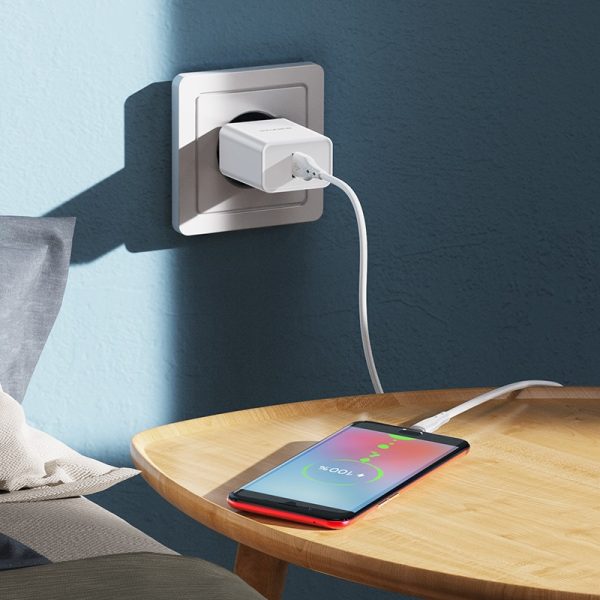 Сетевая зарядка Borofone BN5 18W USB-A + USB-A to MicroUSB cable 1.0m белая — изображение 4