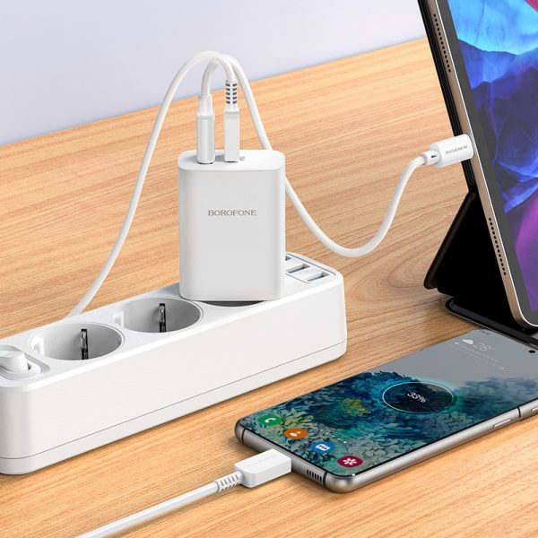 Charger Borofone BN10 65W GaN USB-C/USB-A white - Image 4