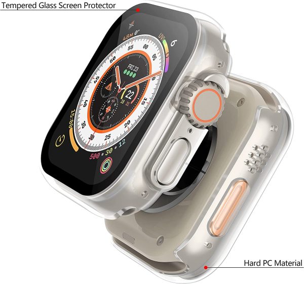 Защитное стекло/накладка дисплея 360 degree cover Apple Watch Ultra 49mm прозрачный — изображение 2