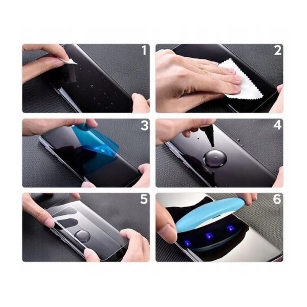 Tempered glass Nano Optics 5D UV Glue Samsung G925 S6 Edge curved transparent - Image 2