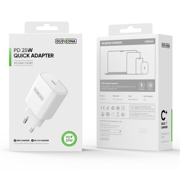 Charger DUZZONA T6 25W USB-C white - Image 4