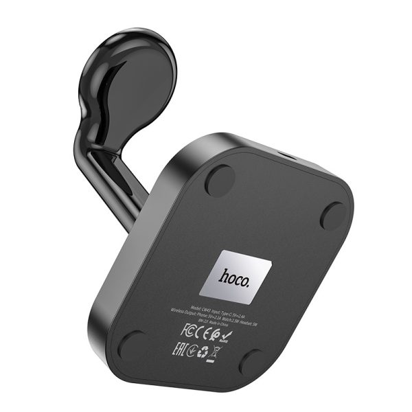 Wireless charger Hoco CW43 Graceful 3-in-1 black - Image 3