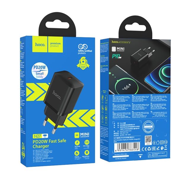 Charger Hoco N27 20W USB-C black - Image 4