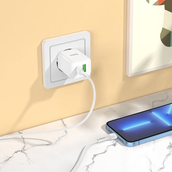 Charger Hoco N28 20W USB-C/USB-A white - Image 3