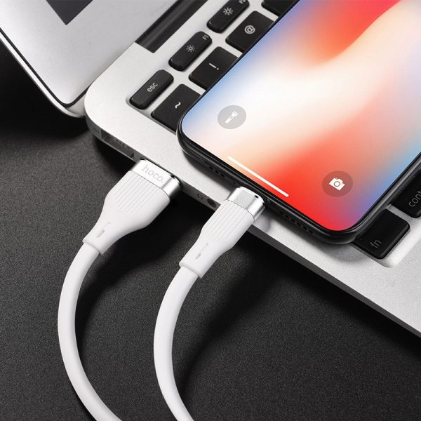 USB cable Hoco U72 Lightning 1.2m silicone white - Image 2