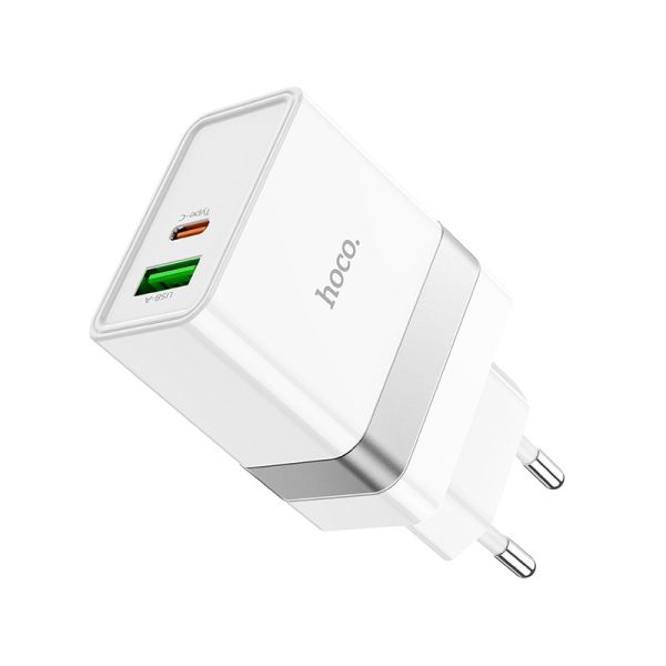 Charger Hoco N21 30W USB-C/USB-A white - Image 2