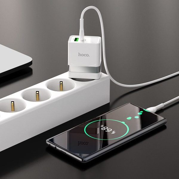 Charger Hoco N21 30W USB-C/USB-A white - Image 4