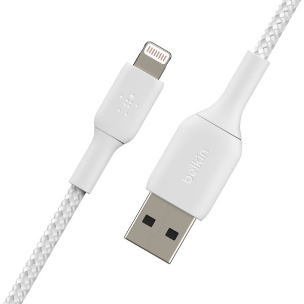 USB кабель Belkin Boost Charge Braided USB-A to Lightning 1m белый — изображение 3