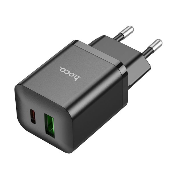 Charger Hoco N28 20W USB-C/USB-A black - Image 2