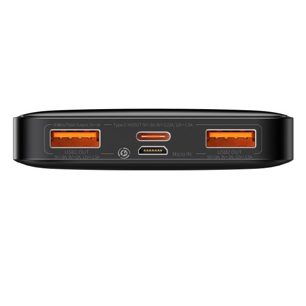 External battery Power Bank Baseus Bipow 20W 10000mAh + MicroUSB 0.25m black PPBD050301 — изображение 3