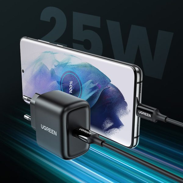 Сетевая зарядка Ugreen CD250 25W USB-C + USB-C to USB-C cable 2.0m черная — изображение 3