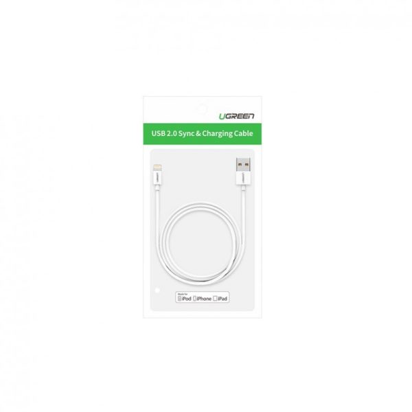 USB cable Ugreen US155 MFi USB to Lightning 2.4A 1.5m white - Image 3