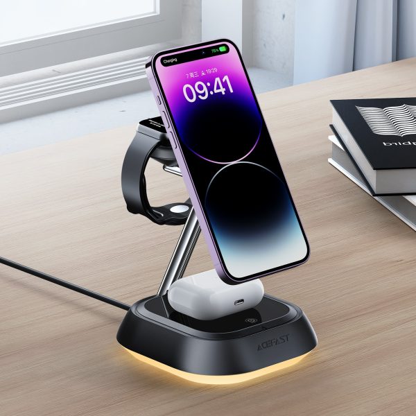 Беспроводная зарядка Acefast E16 3-in-1 15W черная — изображение 4
