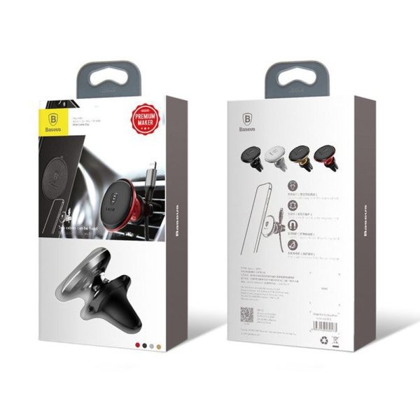 Phone holder Baseus Magnetic Air Vent With Cable Clip black SUGX020001 - Image 4