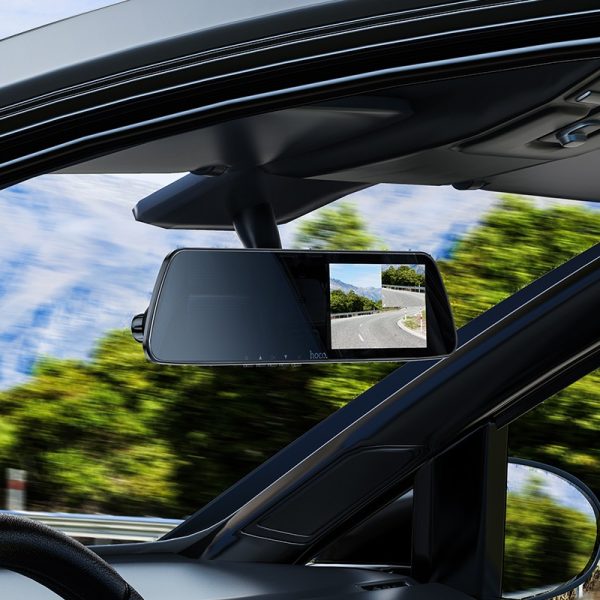 Автомобильный видеорегистратор Hoco DV4 Dual Channel Rearview Mirror Driving Recorder — изображение 4