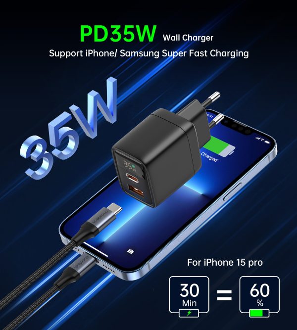 Charger Choetech PD6052 35W USB-C/USB-A black - Image 4