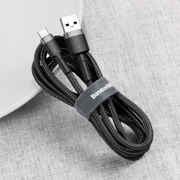 USB cable Baseus Cafule Type-C 1.0m 3A gray-black CATKLF-BG1 - Image 4