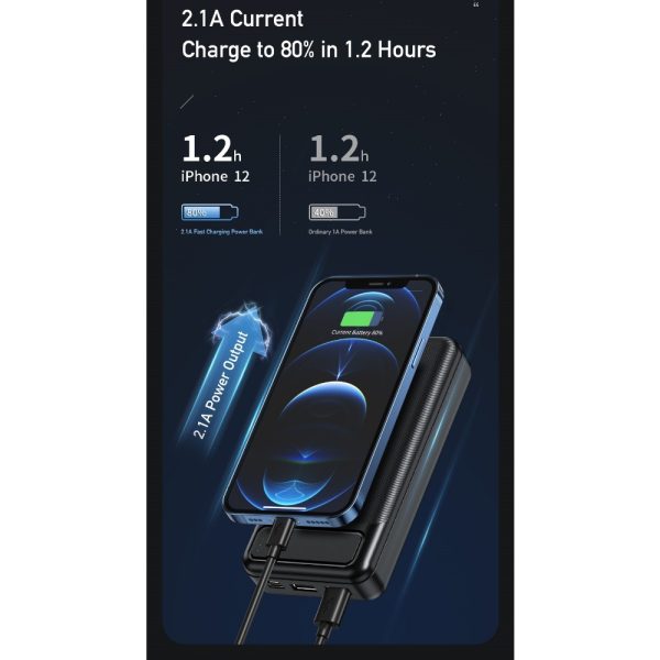 External battery Power Bank Awei P6K 5V/2.1A 20000mAh black — изображение 3