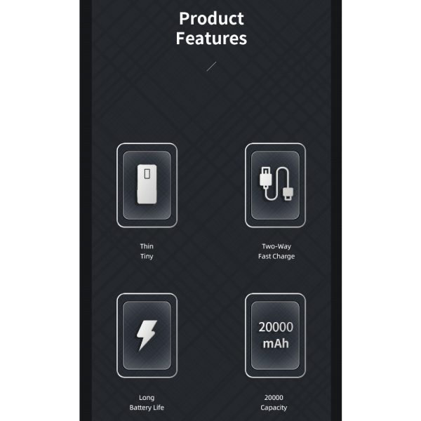 External battery Power Bank Awei P6K 5V/2.1A 20000mAh black — изображение 4