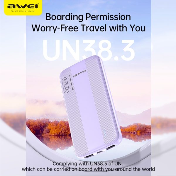External battery Power Bank Awei P20K 5V/2.4A 10000mAh black - Image 4
