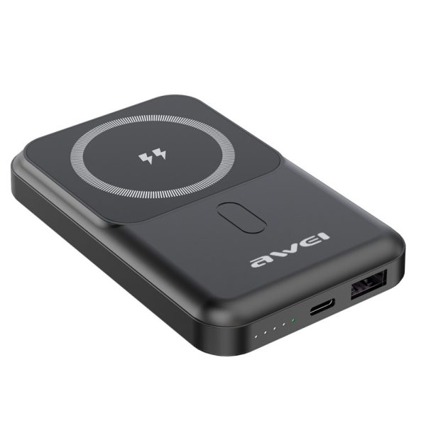 Внешний аккумулятор Power Bank Awei P139K 22.5W Magnetic Wireless 10000mAh черный — изображение 3