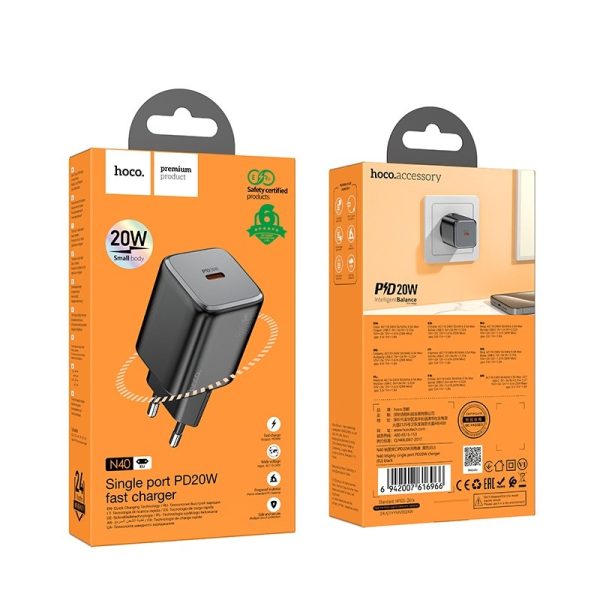 Charger Hoco N40 20W USB-C black - Image 2