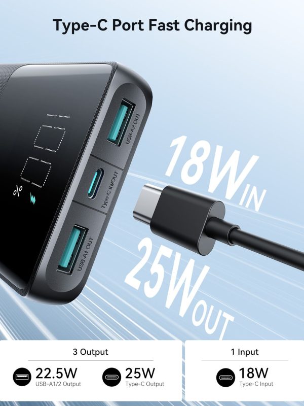 External battery Power Bank Joyroom JR-PBF20 22.5W 10000mAh black — изображение 4