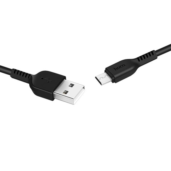 USB кабель Hoco X20 USB-A to MicroUSB 2.0m черный — изображение 2