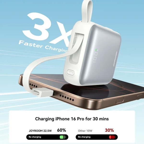 Внешний аккумулятор Power Bank Joyroom JR-PBF27 22.5W Mini 10000mAh белый — изображение 2