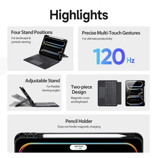 Чехол с клавиатурой Dux Ducis DK Apple iPad Pro 11 2024 черный — изображение 2