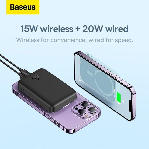 External battery Power Bank Power Bank Baseus Magnetic Mini Air 20W 10000mAh black P10059001113-00 — изображение 3