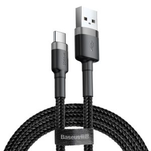 USB кабель Baseus Cafule Type-C 2.0m 2A серый-черный CATKLF-CG1