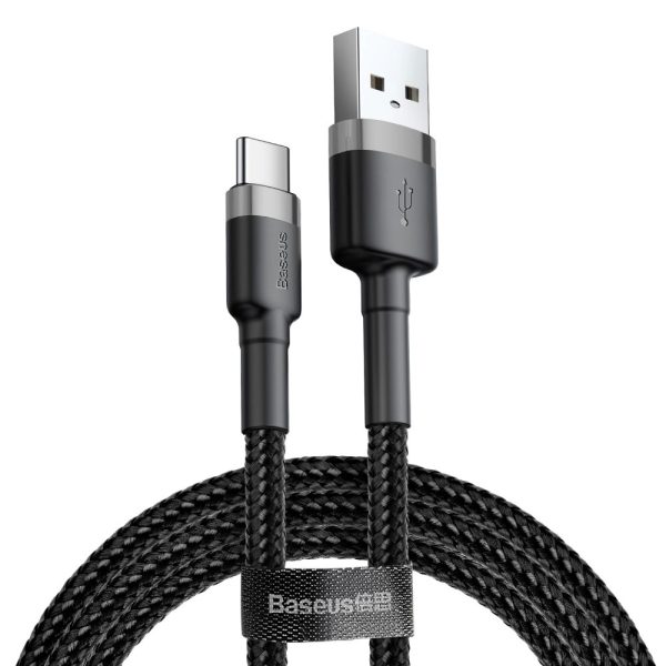 USB cable Baseus Cafule Type-C 2.0m 2A gray-black CATKLF-CG1