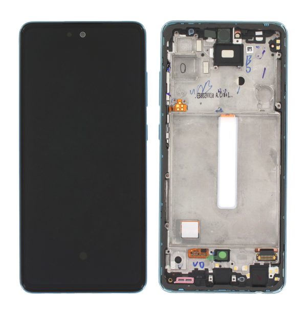 LCD screen Samsung A525 A52 4G/A526 A52 5G with touch screen and frame original Awesome Blue (service pack)