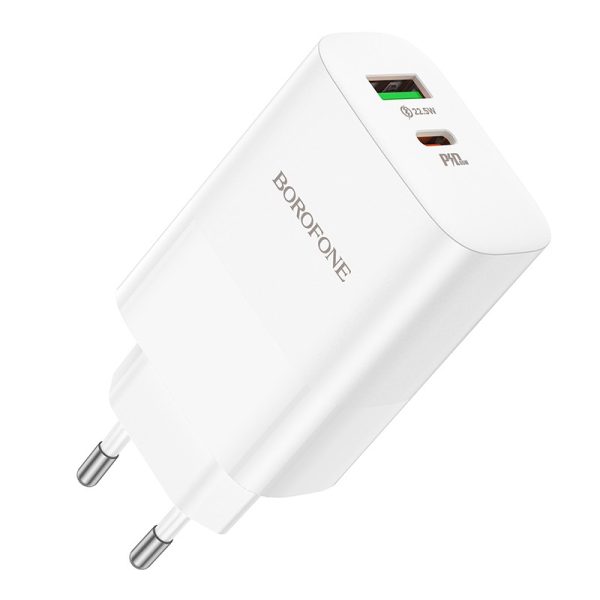 Charger Borofone BN10 65W GaN USB-C/USB-A white