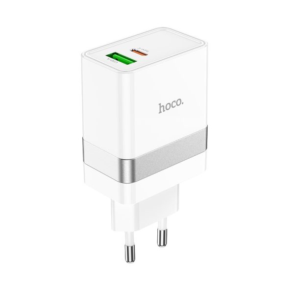 Charger Hoco N21 30W USB-C/USB-A white