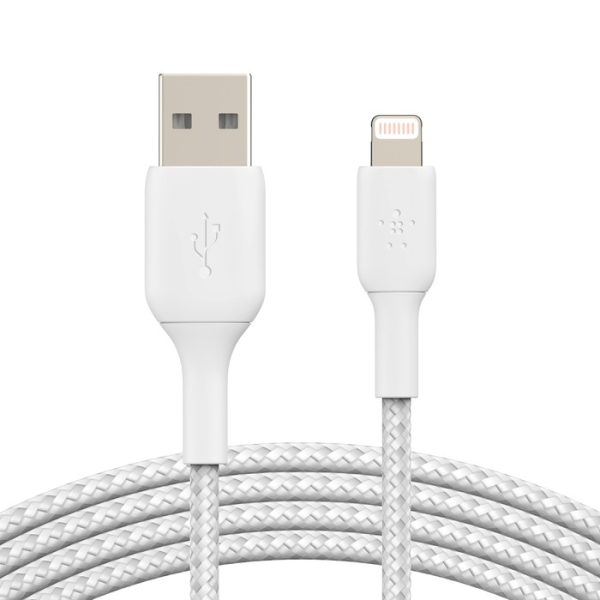 USB кабель Belkin Boost Charge Braided USB-A to Lightning 1m белый