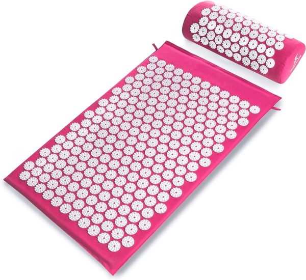 Acupressure massage mat with cushion MM-001 pink