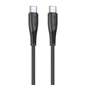 USB кабель Awei CL-182C USB-C to USB-C 1.0m черный