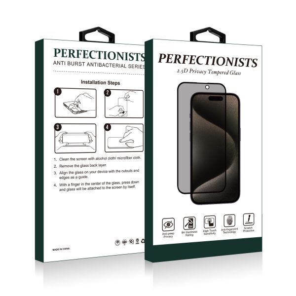 Tempered glass 2.5D Privacy Perfectionists Apple iPhone 14 Pro black