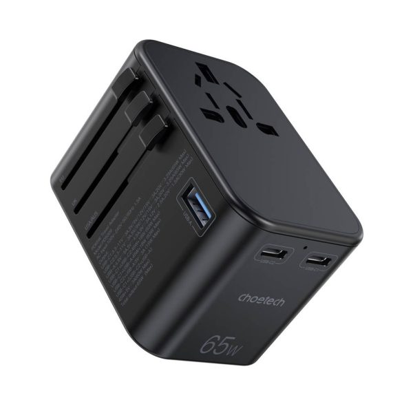 Универсальное зарядное устройство для путешествий Choetech PD5009 65W 2xUSB-C/USB-A черный