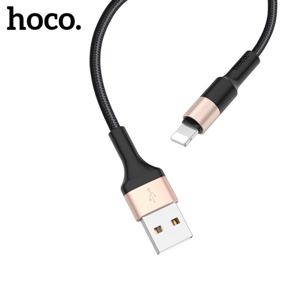 USB cable Hoco X26 Lightning 1.0m black-gold — изображение 2