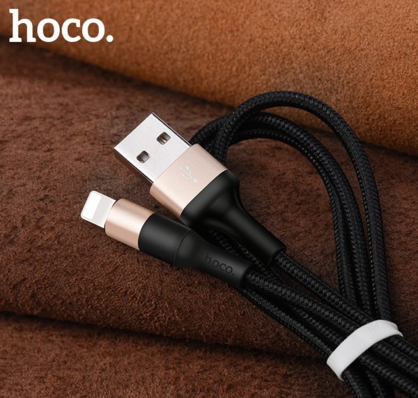 USB cable Hoco X26 Lightning 1.0m black-gold — изображение 3
