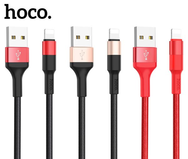 USB cable Hoco X26 Lightning 1.0m black-gold — изображение 4