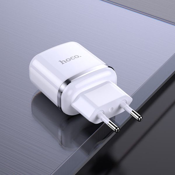 Сетевая зарядка Hoco N4 12W 2xUSB-A белая — изображение 2