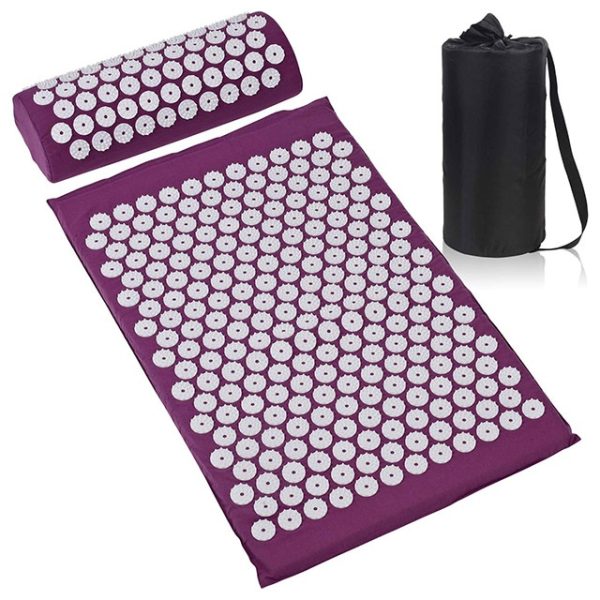 Acupressure massage mat with cushion MM-001 burgundy - Image 3