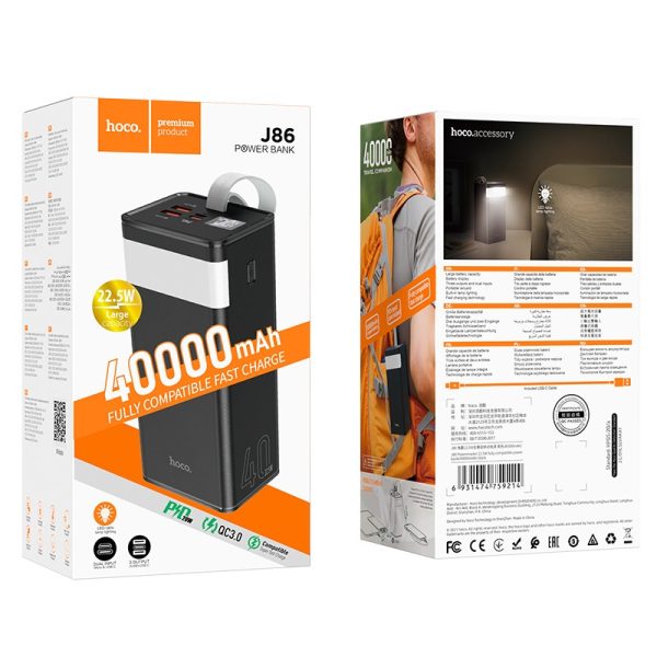 External battery Power Bank Hoco J86 22.5W Quick Charge 3.0 40000mAh black - Image 4