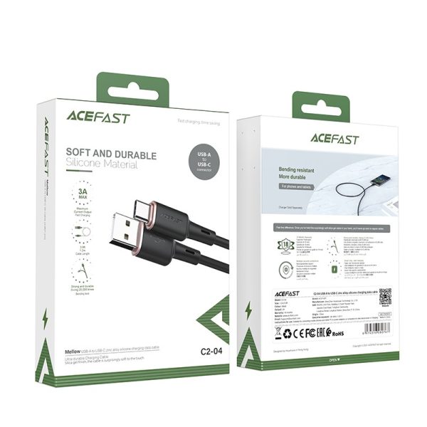 USB cable Acefast C2-04 USB-A to USB-C 1.2m black - Image 3